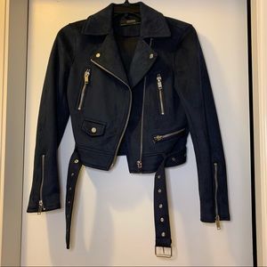 ZARA | Navy Blue Suede Jacket